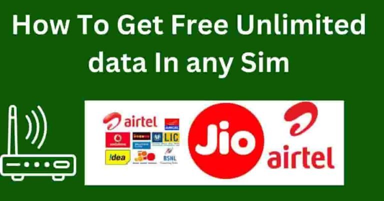 How To Get Free Unlimited data In any Sim