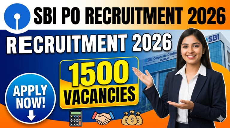 SBI PO Recruitment Apply 2026: 1500 पदों पर ऑनलाइन आवेदन, पात्रता और पूरी जानकारी SBI PO Recruitment Apply